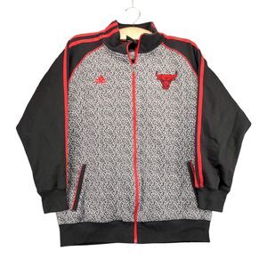 Adidas Chicago Bulls Jacket Boys Large 14/16 Long Sleeve Multicolor Full Zip